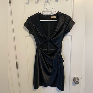 Black Silk Cut Out Dress